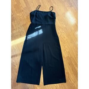 Aritzia Babaton Esteban Wide Leg Crop Jumpsuit 10 Black Minimalist Capsule $168